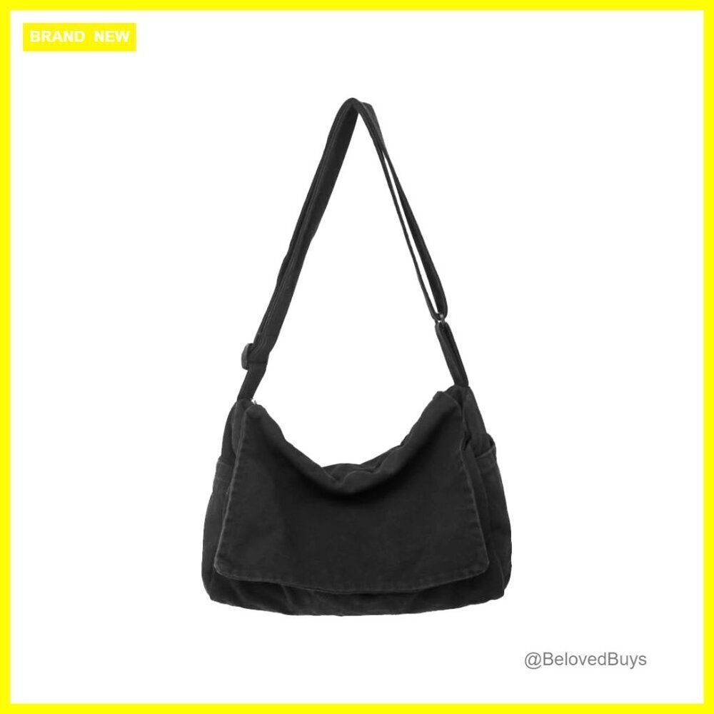 Large Canvas Messenger Bag Adjustable Strap Travel Tote Satchel